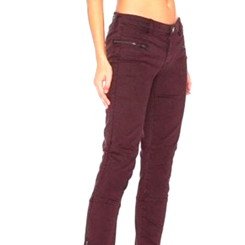 BlankNYC | Burgundy Moto Zip Jeans | SZ 25